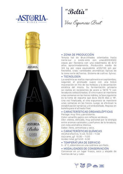 Sparkling wine Brut Millesimato “Beltà” Astoria 0.75 liters