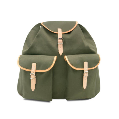 Jagdrucksack aus Stoff mit Echtlederriemen
