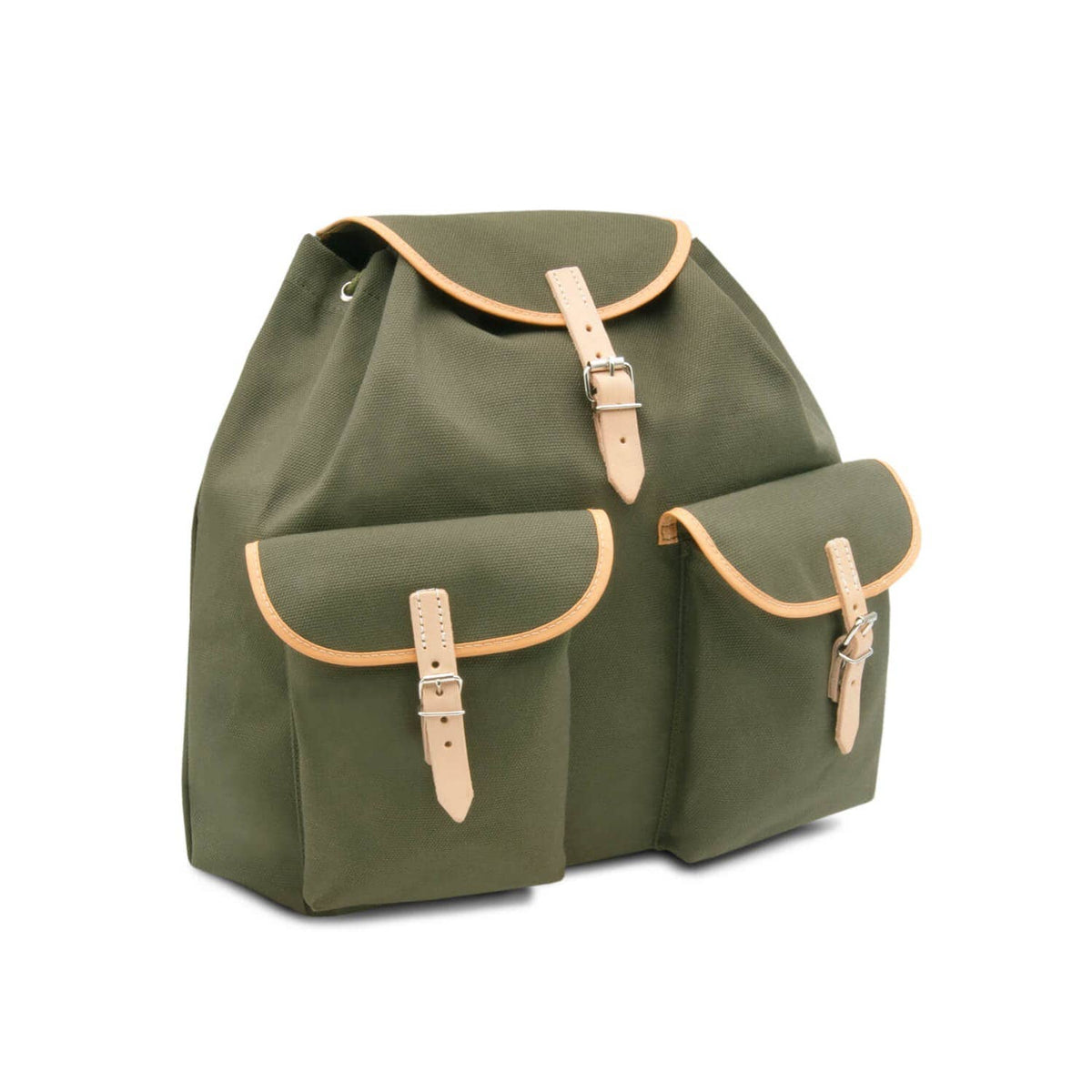 Jagdrucksack aus Stoff mit Echtlederriemen