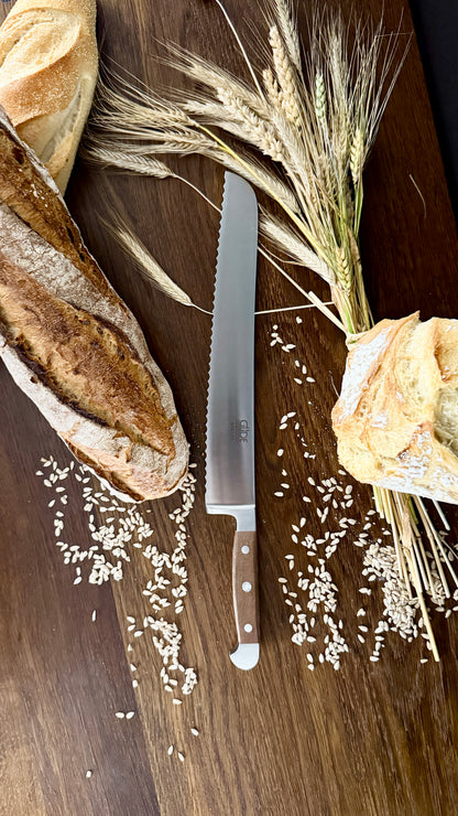 Güde bread knife Alpha walnut (blade length 32 cm)