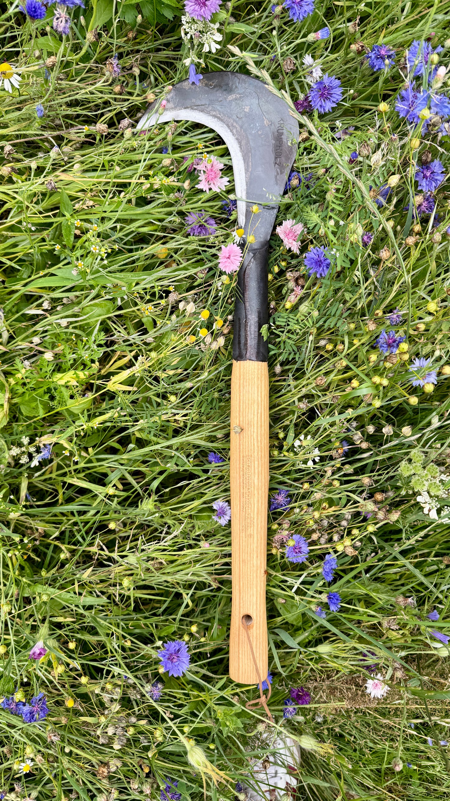 Krumpholz - Gartensichel / Sichel mit Eschen-Knopf-Stiel ca. 60 cm Gesamtlänge