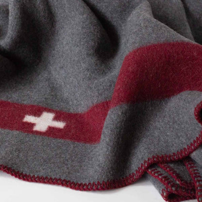 Merinowolldecke SWISS ARMY - grau