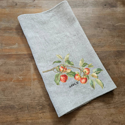 Küchentuch aus 100% Leinen mit Apfel-Print