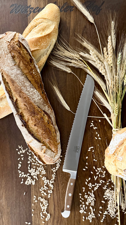 Güde bread knife Alpha walnut (blade length 32 cm)