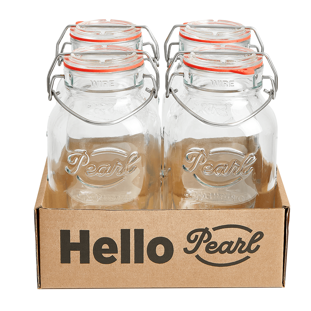 Bügelglas von Pearl Jars – 4er-Set in 1000 ml