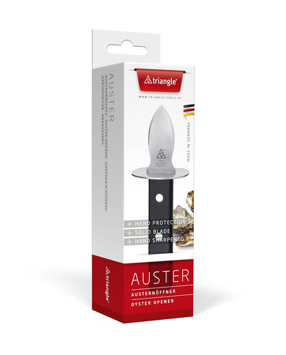 triangle Austernöffner mit Pflaumenholzgriff & Handschutz – Made in Solingen