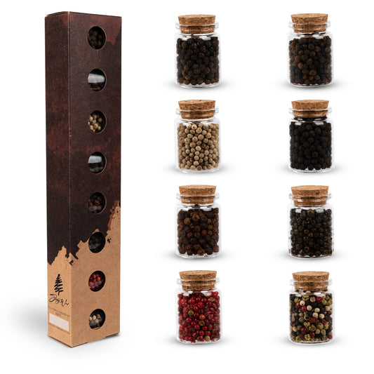SIMPLY WOOD 8 Handverlesenes Pfeffersorten Set