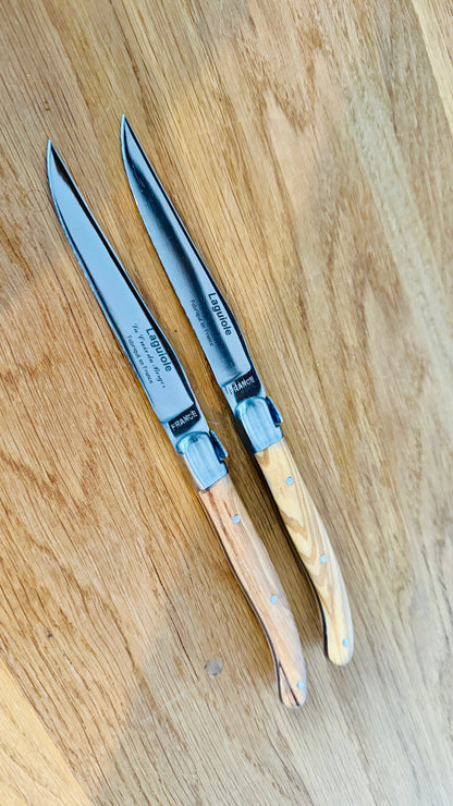 Laguiole Steakmesser 2er - Set aus Eichenholz