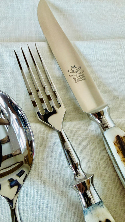 Oak leaves - dinner knife with stag horn handle