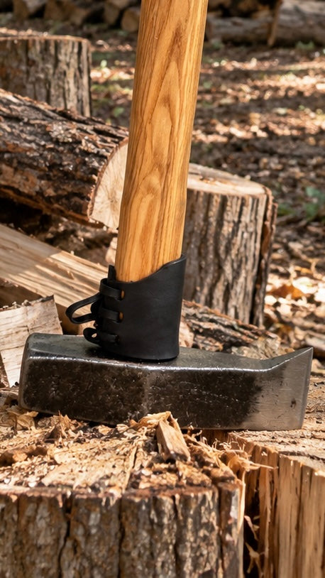 Krumpholz - Holzspalthammer Nr. 4004 mit 90 cm Eschenstiel & Lederschutz