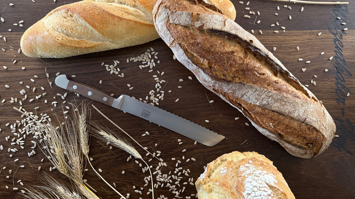 Güde bread knife Alpha walnut (blade length: approx. 21 cm) 