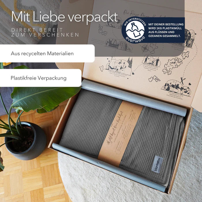 Blanketino Kuscheldecke "Vollkommen" Grau · Gletschergrau XL · 210x145