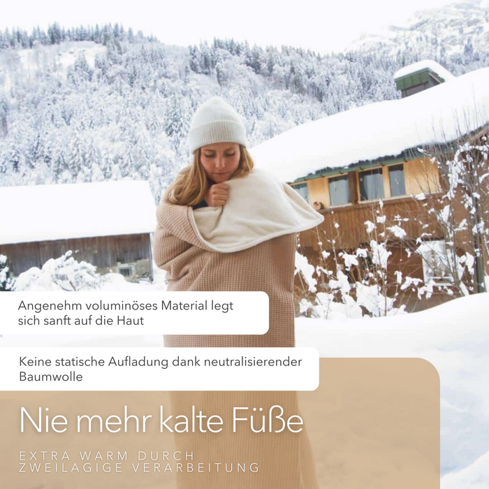 Blanketino Kuscheldecke "Vollkommen" Latte Macchiato · Sandweiß XL · 210x145