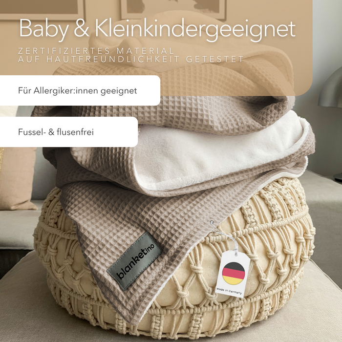 Blanketino Kuscheldecke "Vollkommen" Latte Macchiato · Sandweiß XL · 210x145