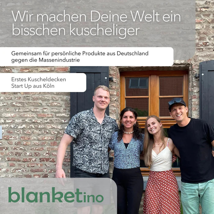 Blanketino Kuscheldecke mit Baumwollstrick · Seidengrau · Sandweiß XL · 210x145