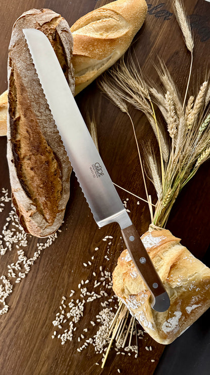 Güde bread knife Alpha walnut (blade length 32 cm)