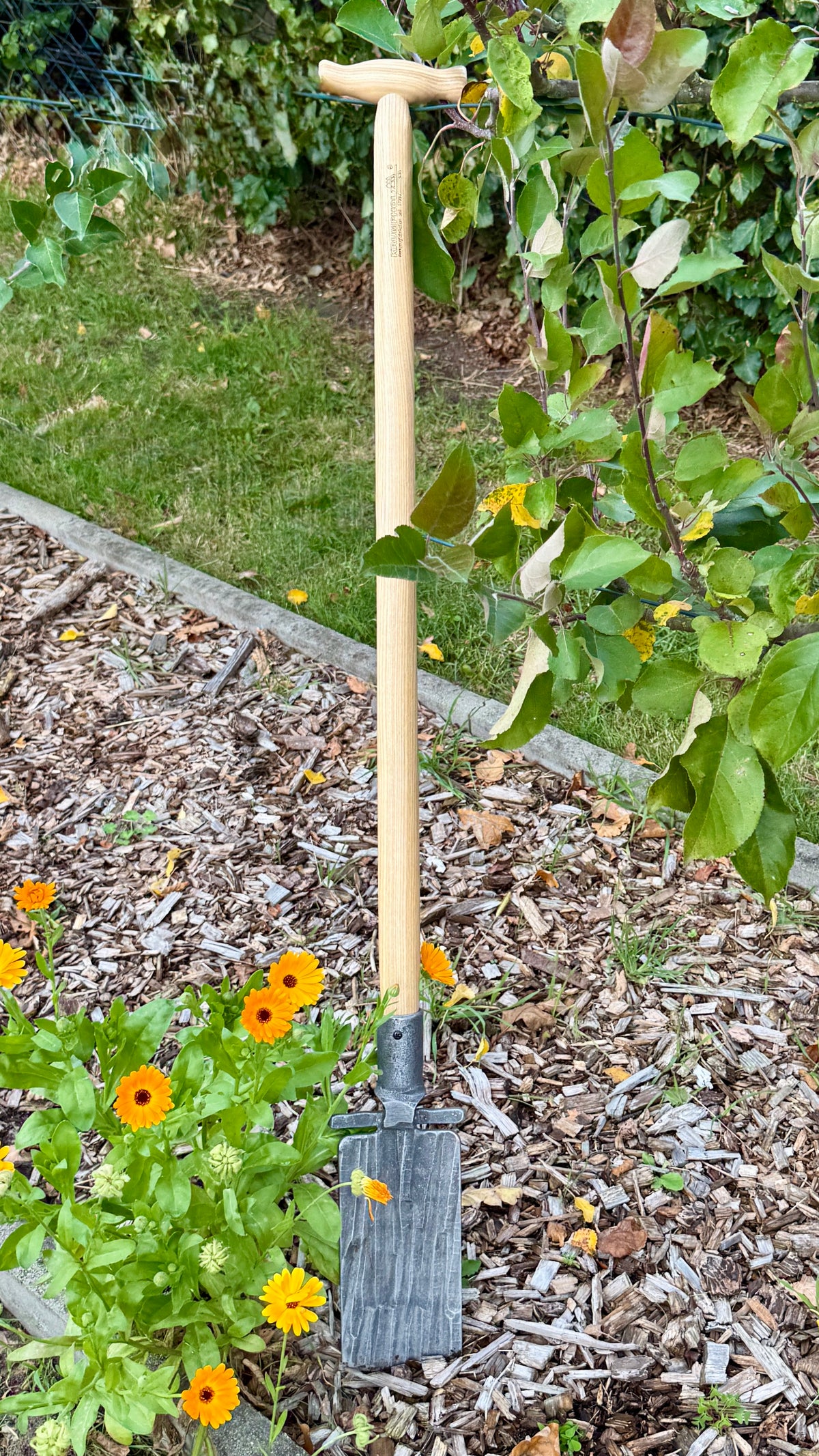 Krumpholz – Beetspaten mit Tritt und 80 cm Eschen-T-Stiel – Nr. 1577/ D-Stiel 1595