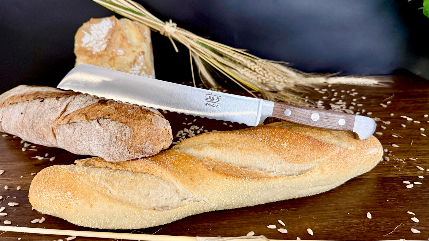 Güde bread knife Alpha walnut (blade length: approx. 21 cm) 
