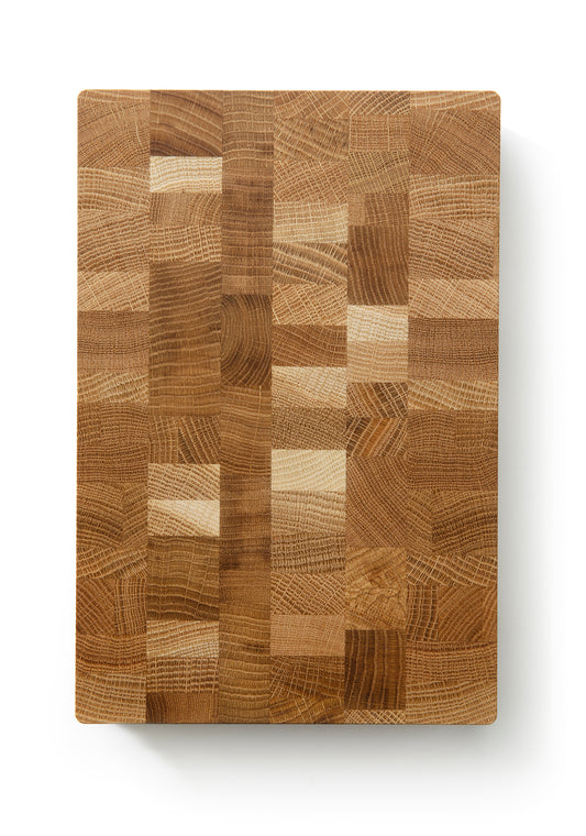 Hackbrett Brett 30 x 20 x 6 aus Eiche in Endkorn-Konstruktion