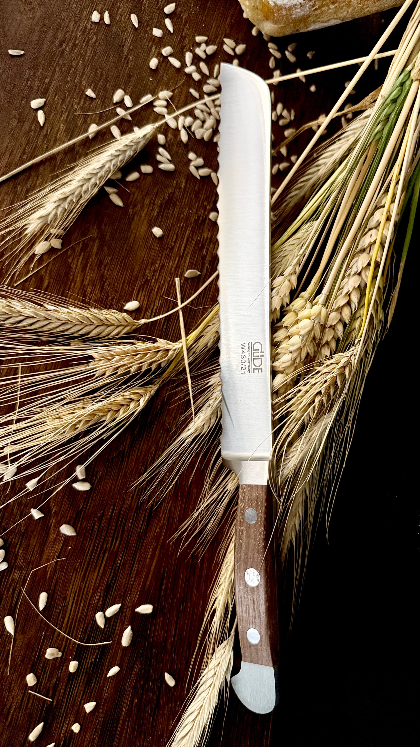 Güde bread knife Alpha walnut (blade length: approx. 21 cm) 