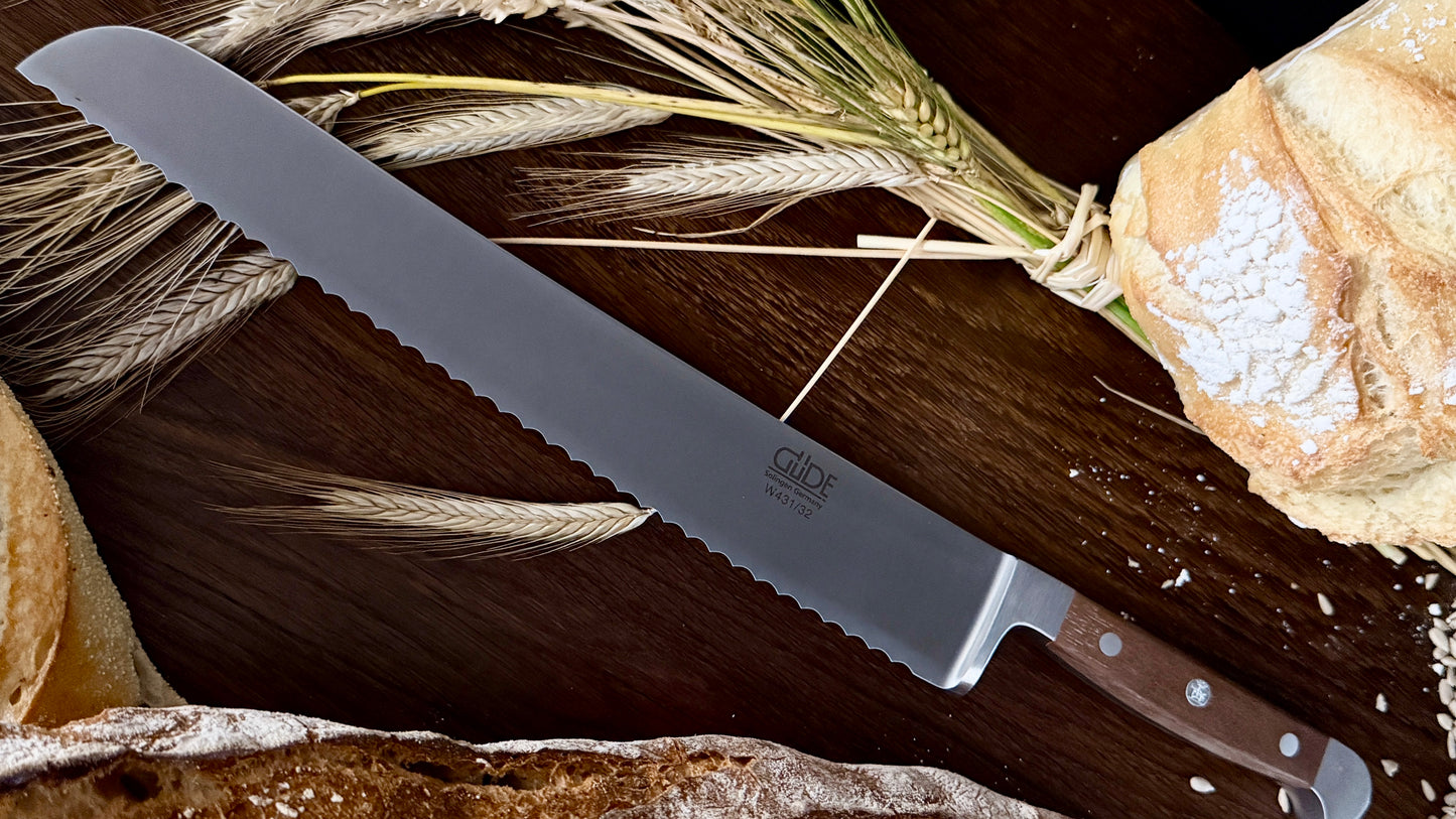 Güde bread knife Alpha walnut (blade length 32 cm)