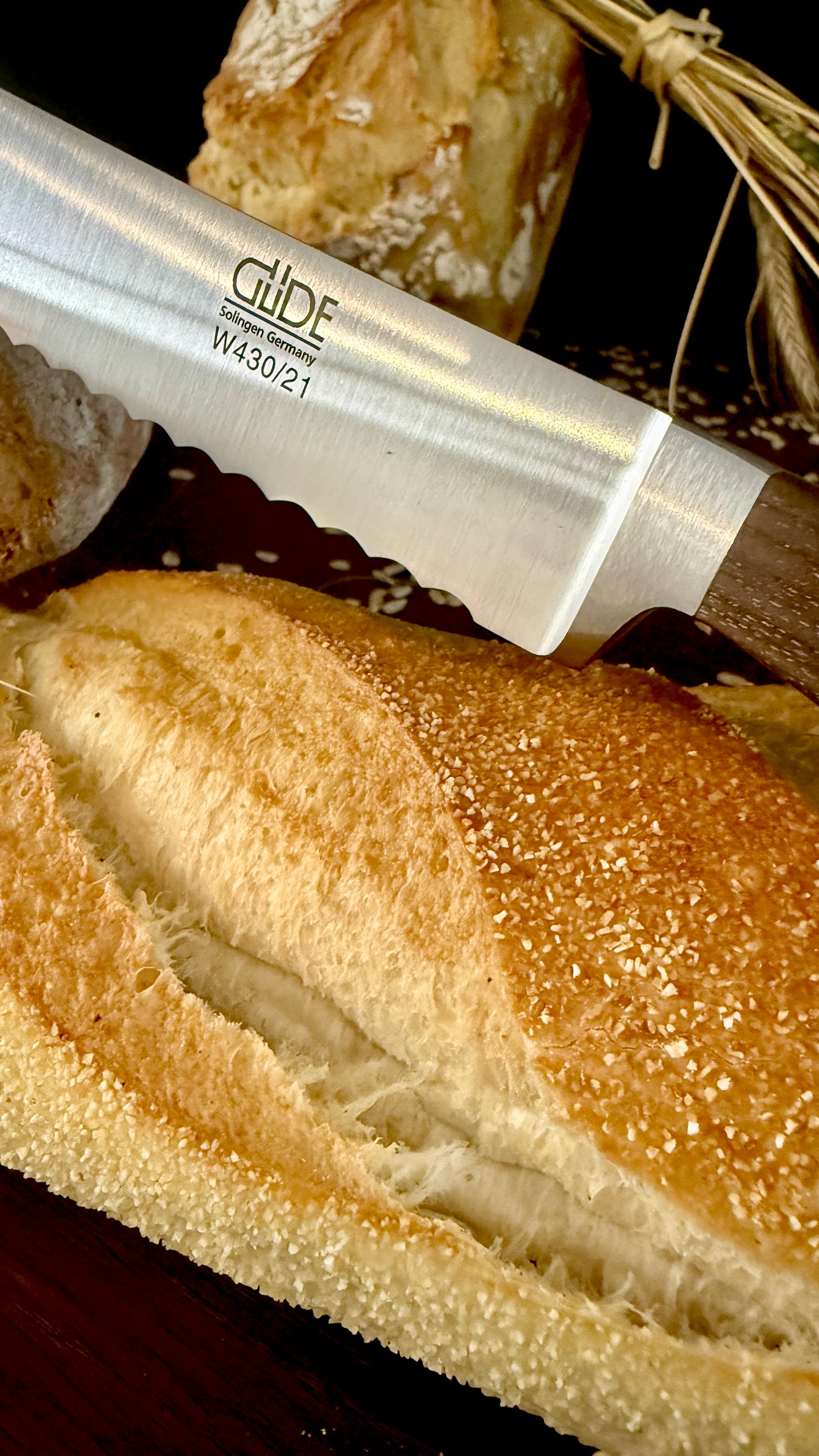 Güde bread knife Alpha walnut (blade length: approx. 21 cm) 