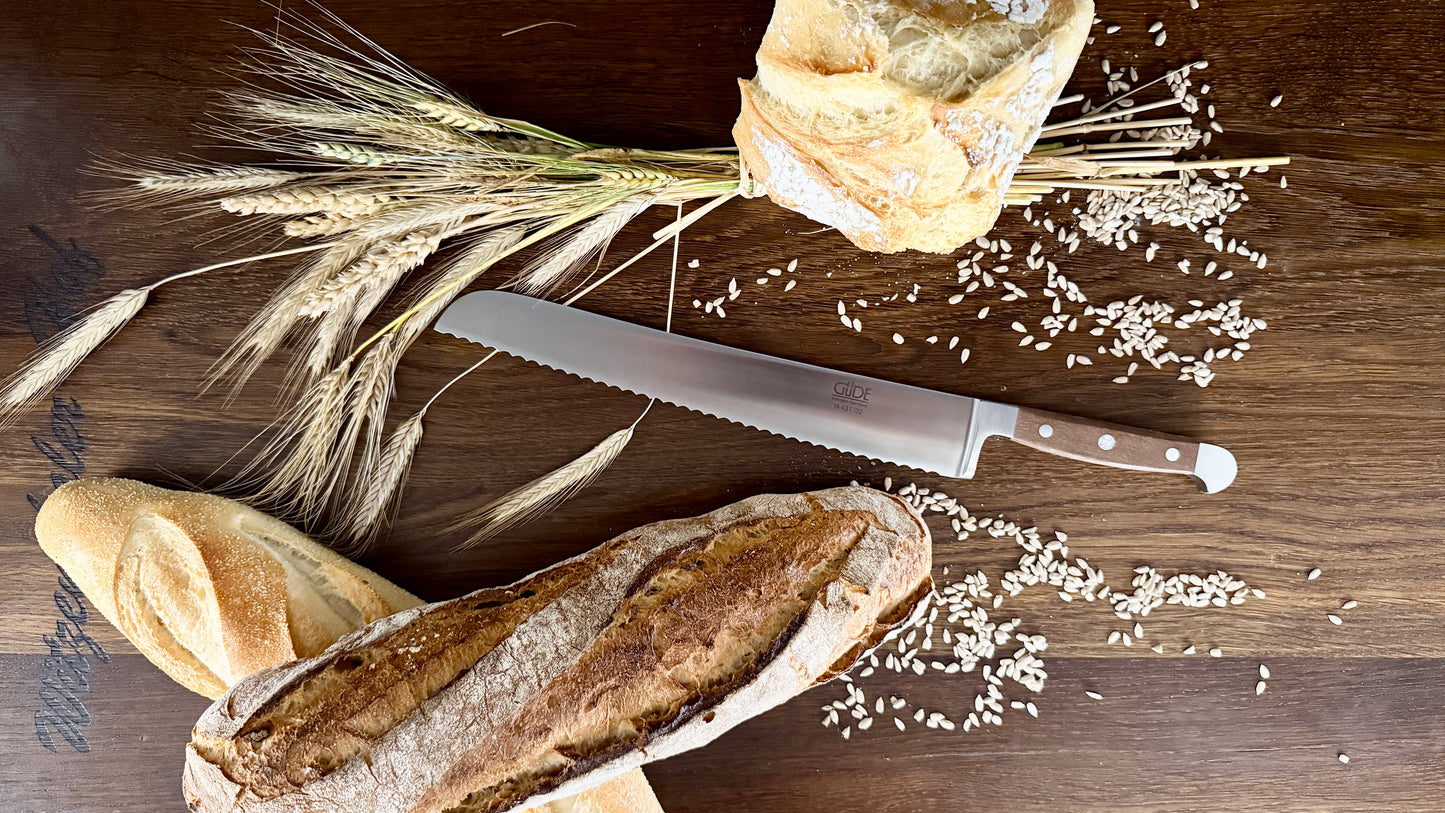 Güde bread knife Alpha walnut (blade length 32 cm)