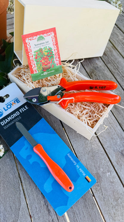 Geschenkset Original Löwe 5 Amboss-Schere mit Diamantschleifer