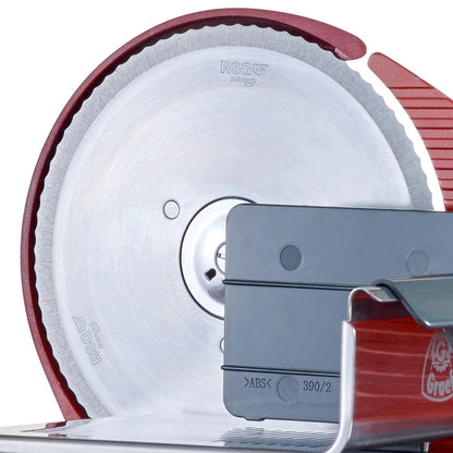 Handkurbel Schneidemaschine von GREAF - Allesschneider manuell in silber/rot und schwarz