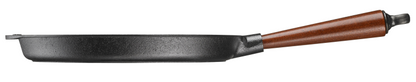 Grillpfanne aus Gusseisen 28 cm mit Holzgriff – Skeppshult