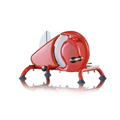 Handkurbel Schneidemaschine von GREAF - Allesschneider manuell in silber/rot und schwarz