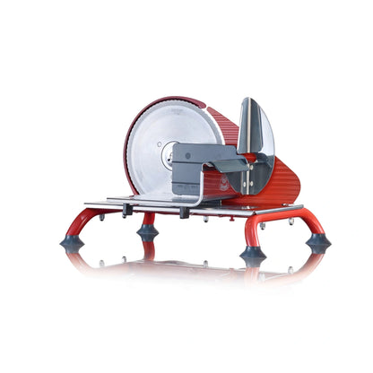 Handkurbel Schneidemaschine von GREAF - Allesschneider manuell in silber/rot und schwarz