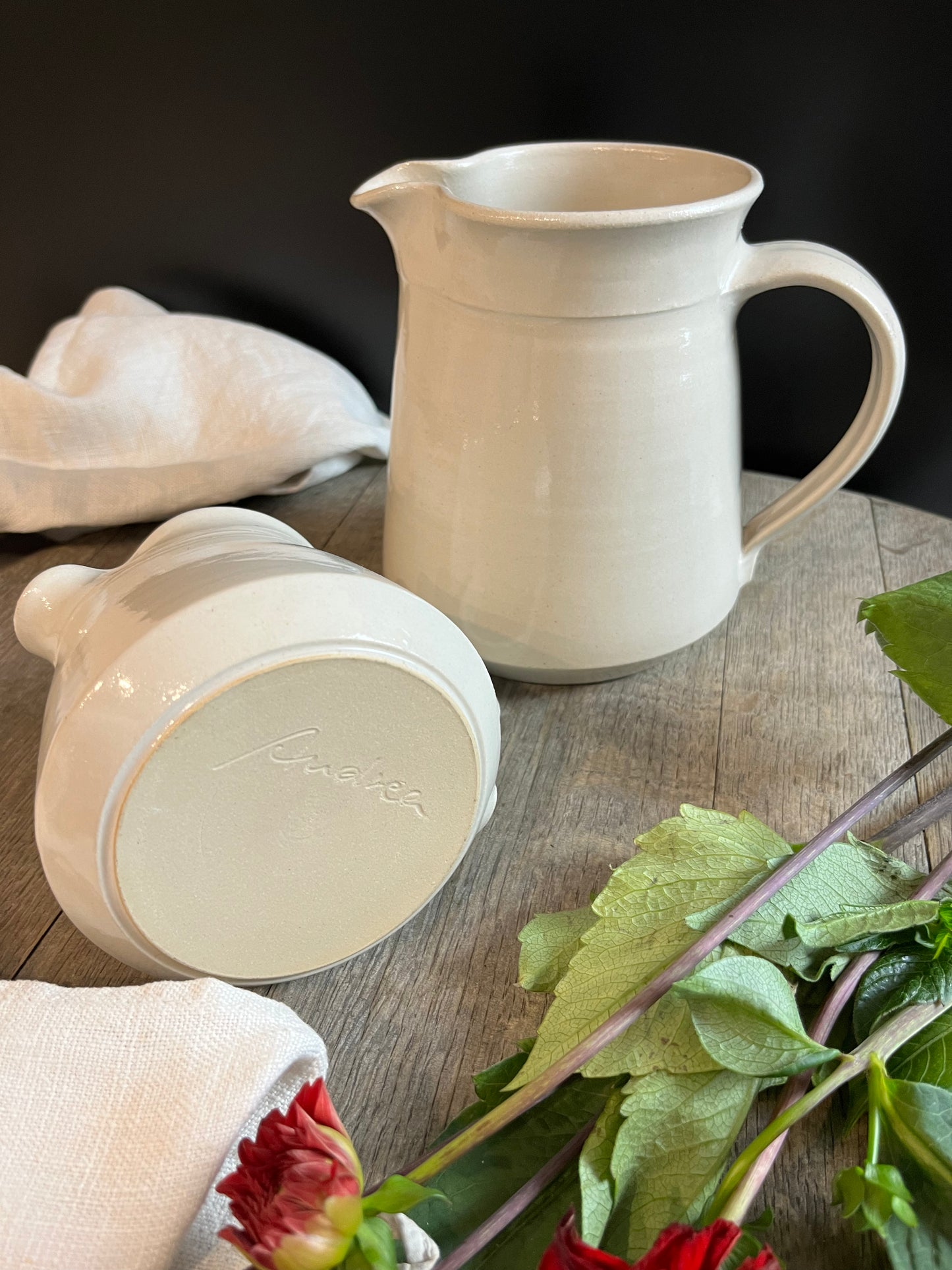 Krug 2er Set breite (klein & groß) handgetöpfert