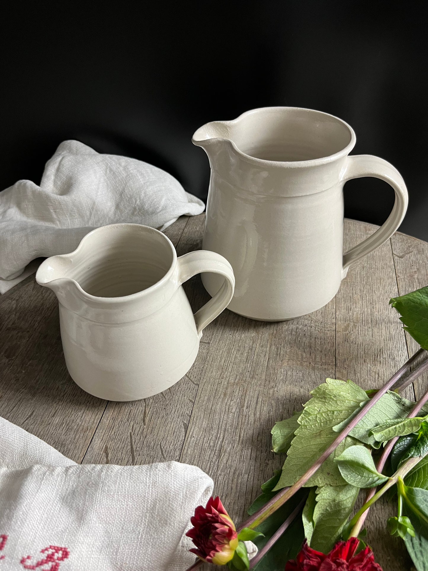 Krug 2er Set breite (klein & groß) handgetöpfert