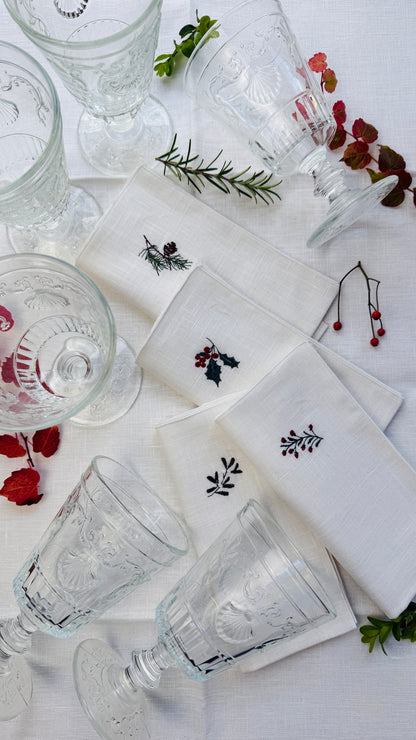 Geschenkset La Rochère Versailles 6 Gr. Weingläser & 4 Leinenservietten