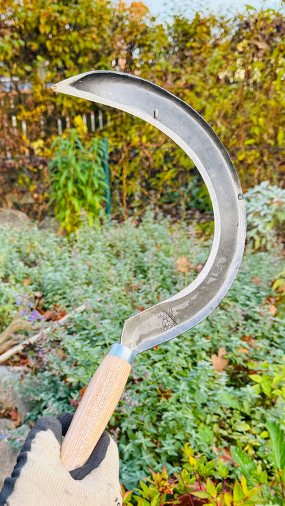Krumpholz Gartensichel, klein – geschmiedet mit Eschengriff
