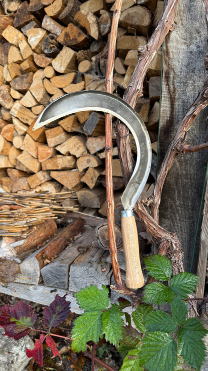 Krumpholz Gartensichel, klein – geschmiedet mit Eschengriff