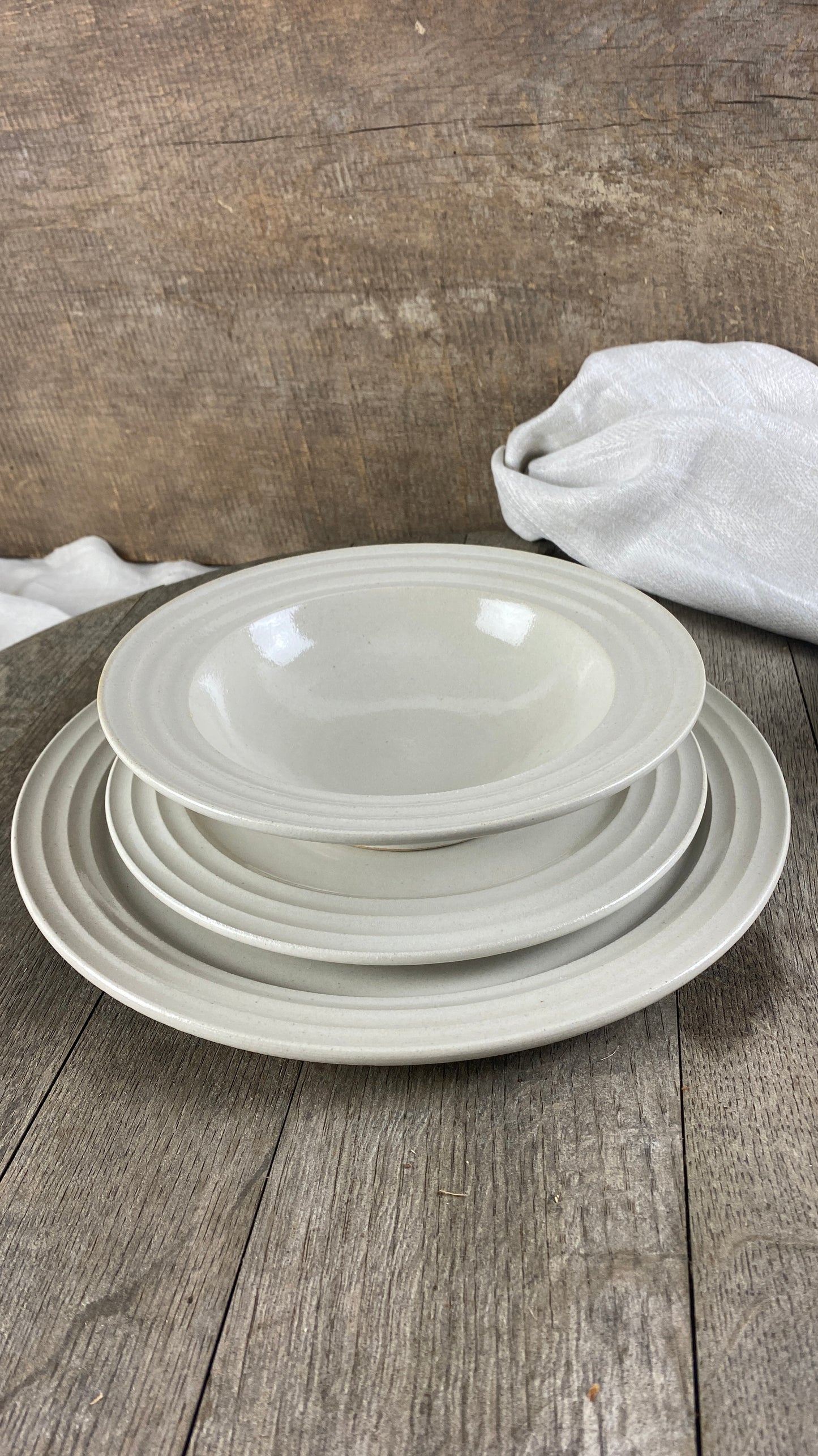 Handgetöpferte 3er Set-Tischserie Atelier Sonderedition