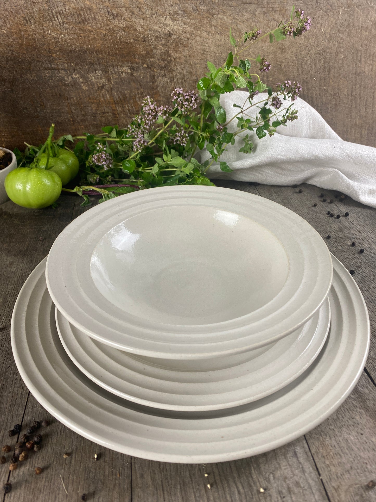 Handgetöpferte 3er Set-Tischserie Atelier Sonderedition