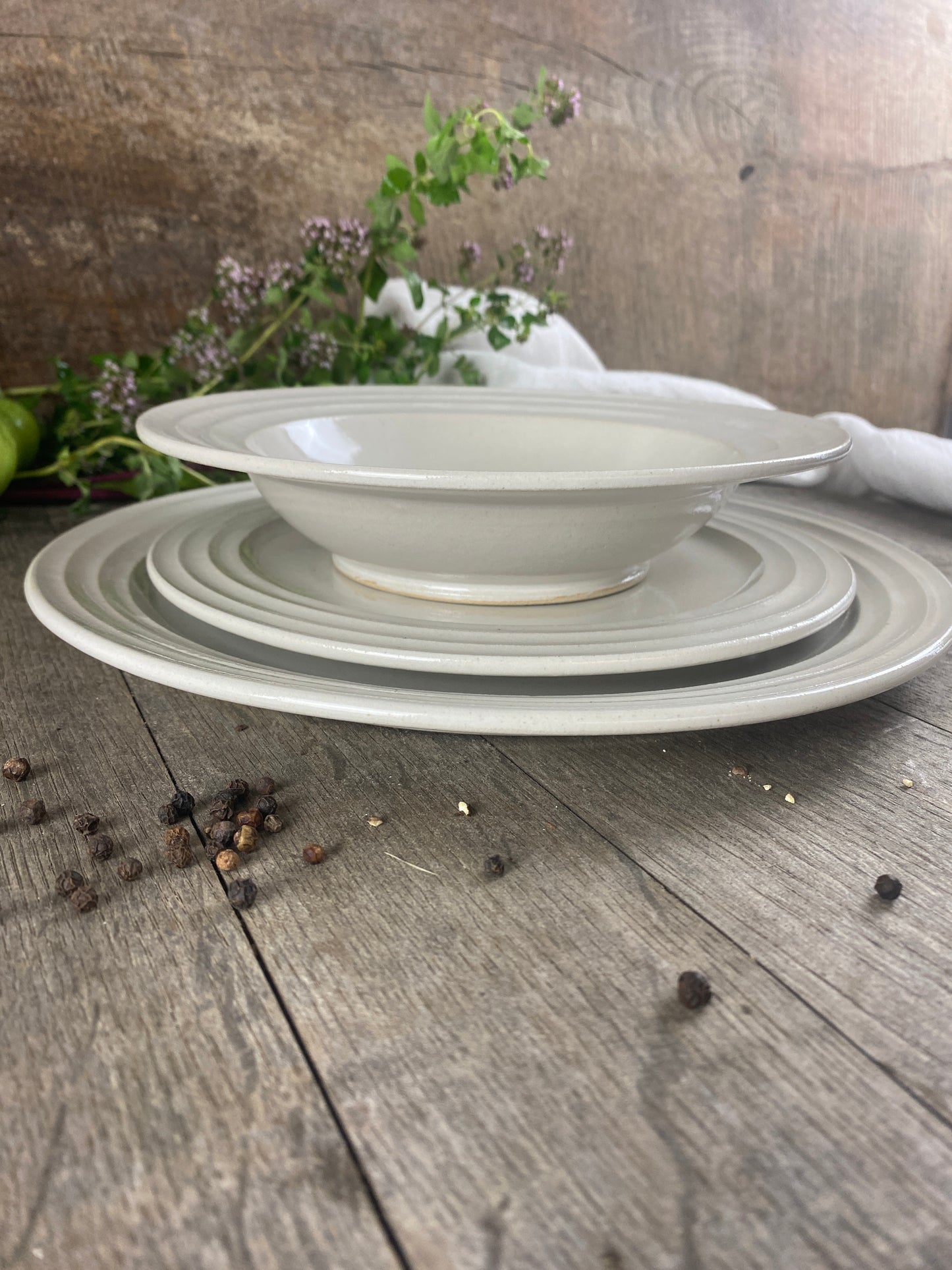 Handgetöpferte 3er Set-Tischserie Atelier Sonderedition