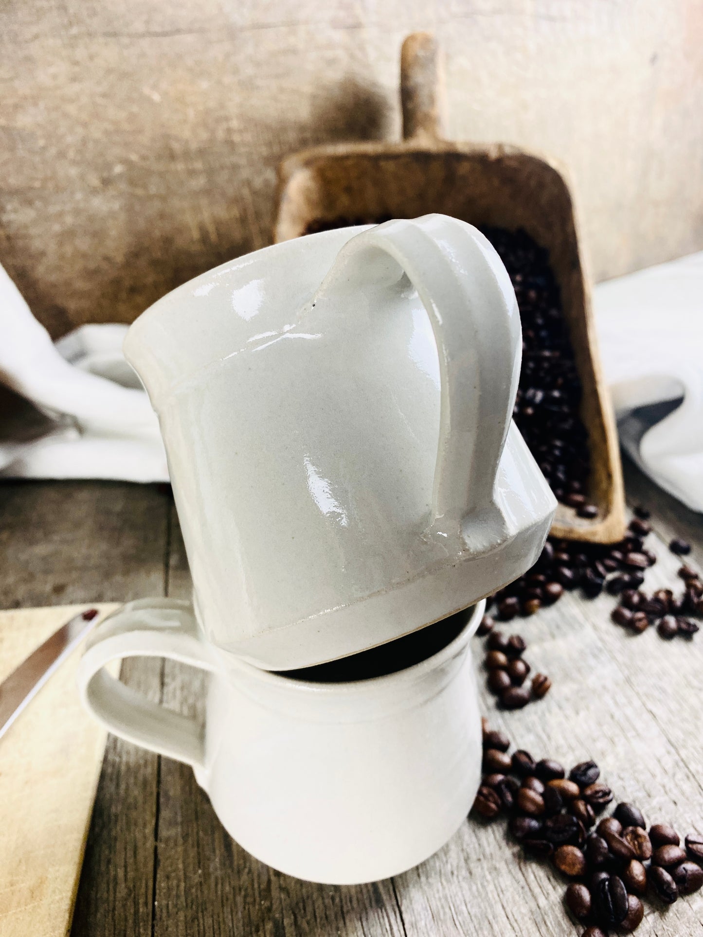 Tasse 2er Set handgetöpfert mit Henkel - Atelier Andrea