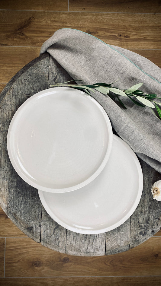 Handgetöpferte 2er Set-Tischserie Klassik große Teller Atelier Andrea