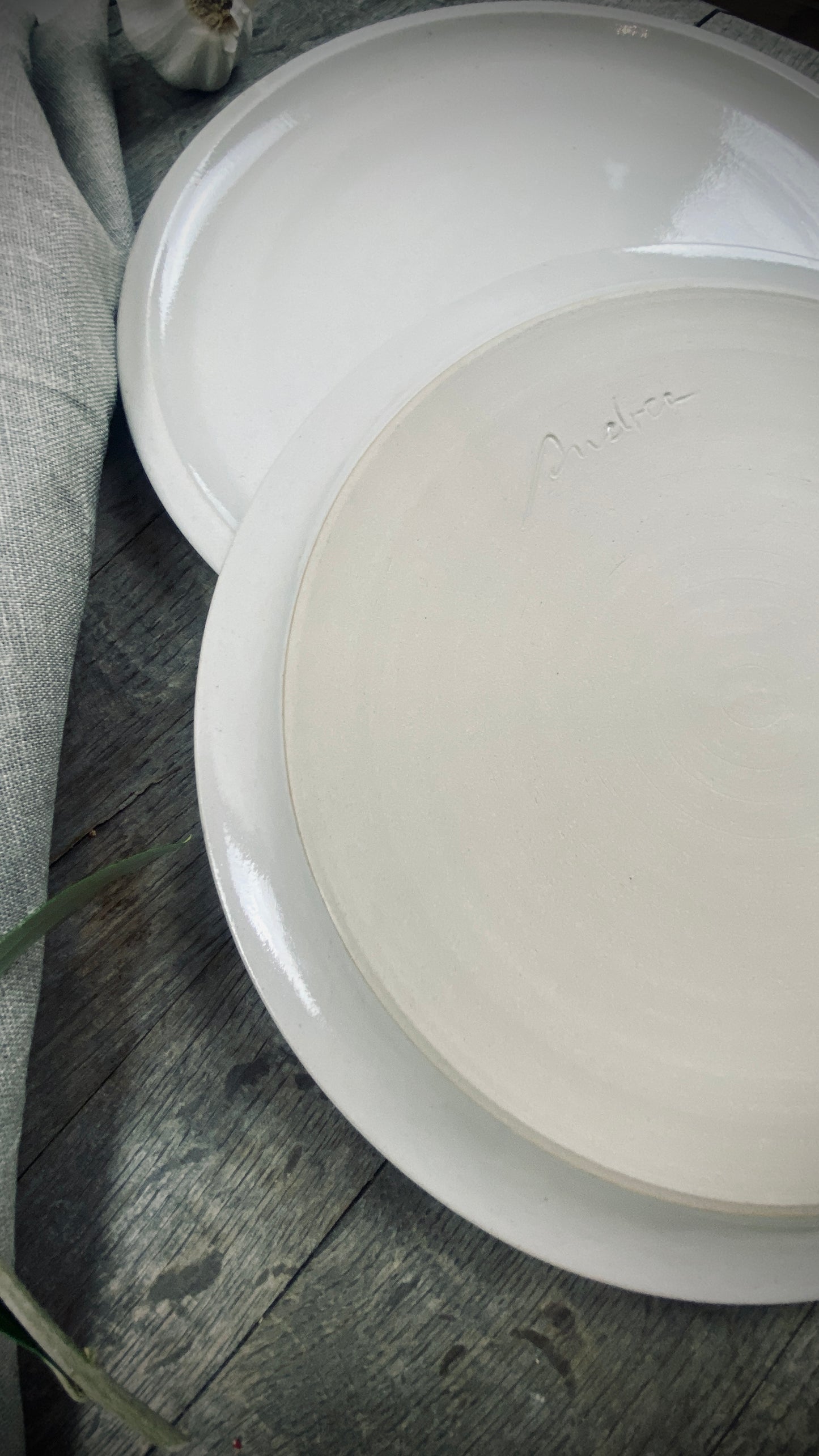Handgetöpferte 2er Set-Tischserie Klassik große Teller Atelier Andrea