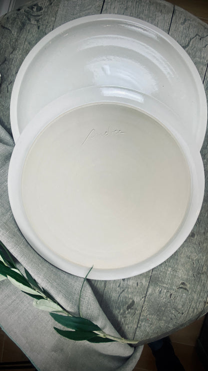 Handgetöpferte 2er Set-Tischserie Klassik große Teller Atelier Andrea