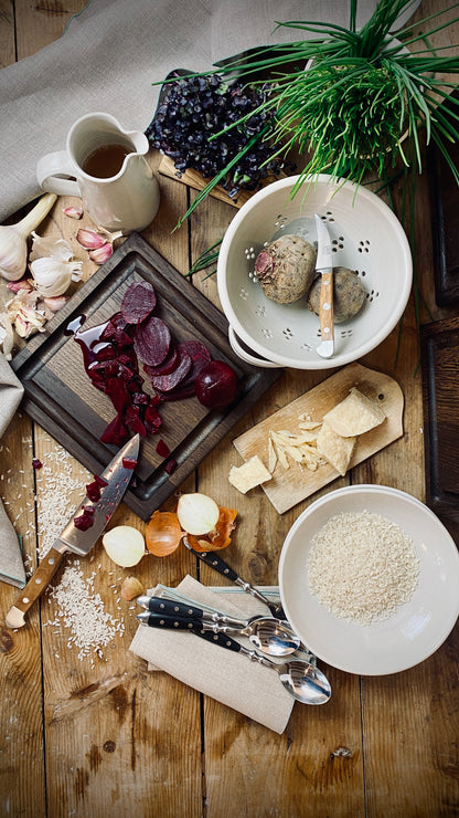 Sieb handgetöpfert mit Unterteller aus dem Atelier Andrea