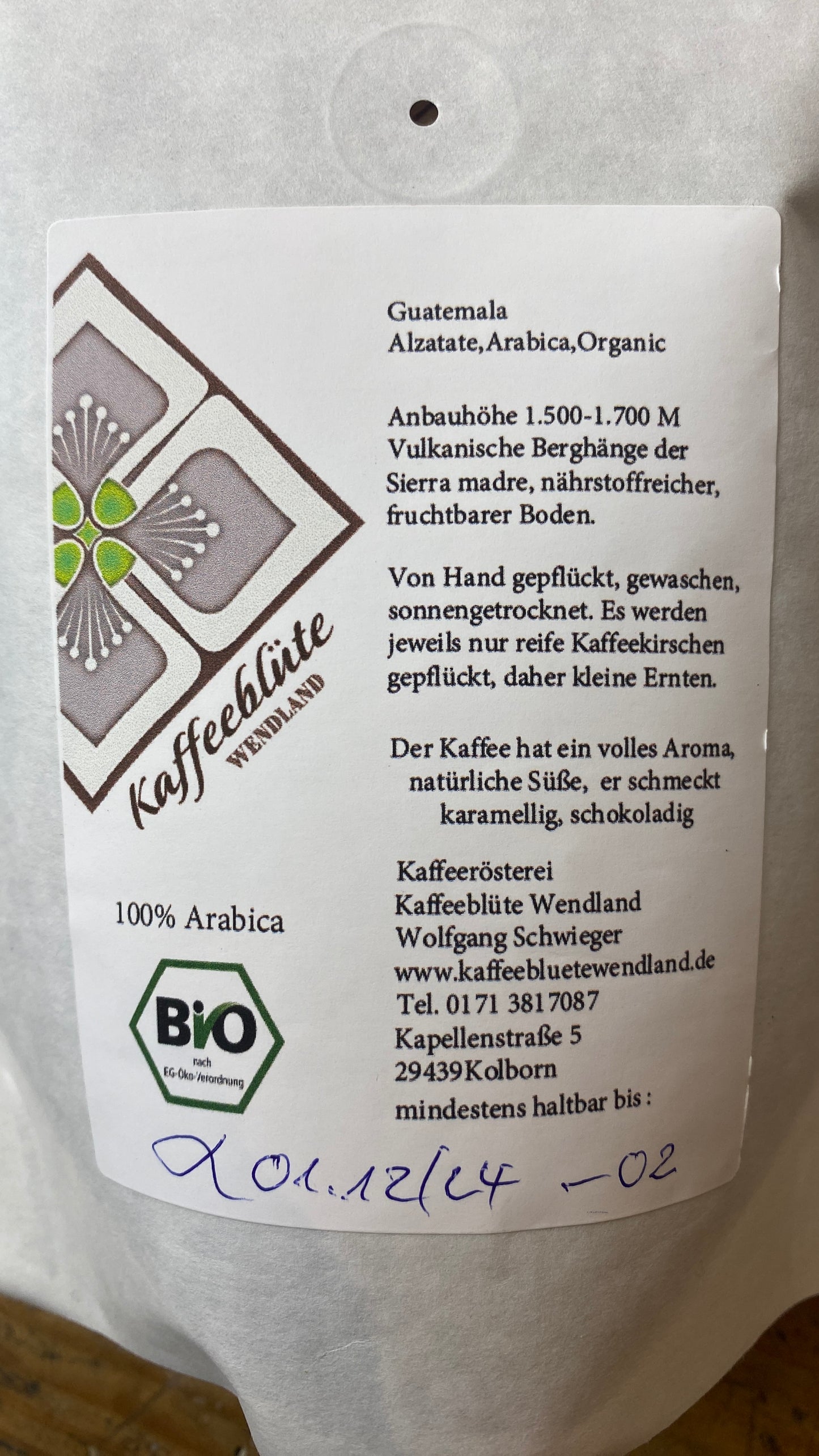 Espresso Bohnen 250 gr.  mit 2er-Set handgetöpferte Keramik-Tassen mit Henkel