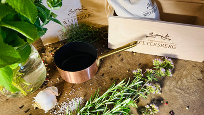 Weyersberg Kupfer-Butterpfännchen für Induktion – Butterwärmer & Soßentopf 10 cm Durchmesser