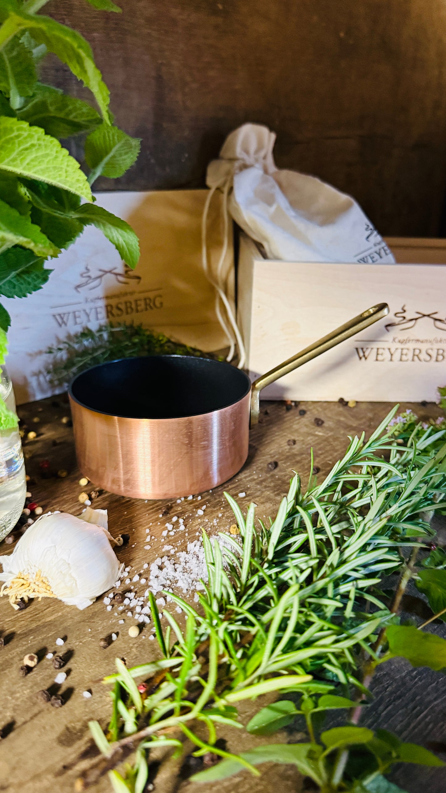 Weyersberg Kupfer-Butterpfännchen für Induktion – Butterwärmer & Soßentopf 10 cm Durchmesser