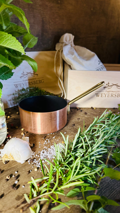 Weyersberg Kupfer-Butterpfännchen für Induktion – Butterwärmer & Soßentopf 10 cm Durchmesser
