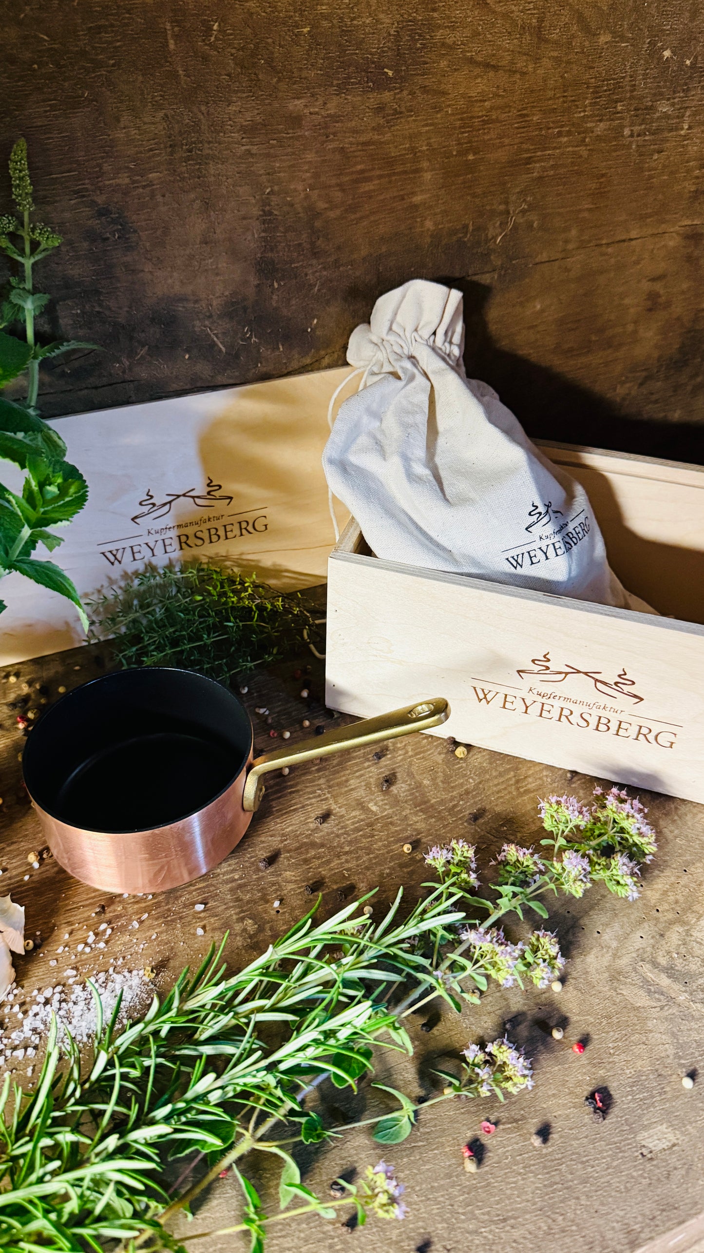 Weyersberg Kupfer-Butterpfännchen für Induktion – Butterwärmer & Soßentopf 10 cm Durchmesser